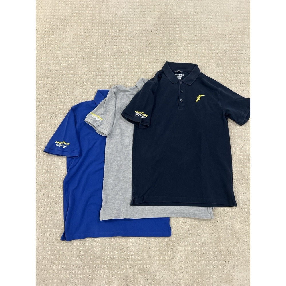 Goodyear Racing Polo Shirt Lot (3) Bundle - Mens Medium - Rare